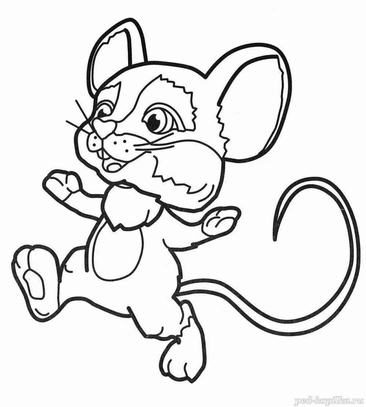 Coloring page festive mouse norushka
