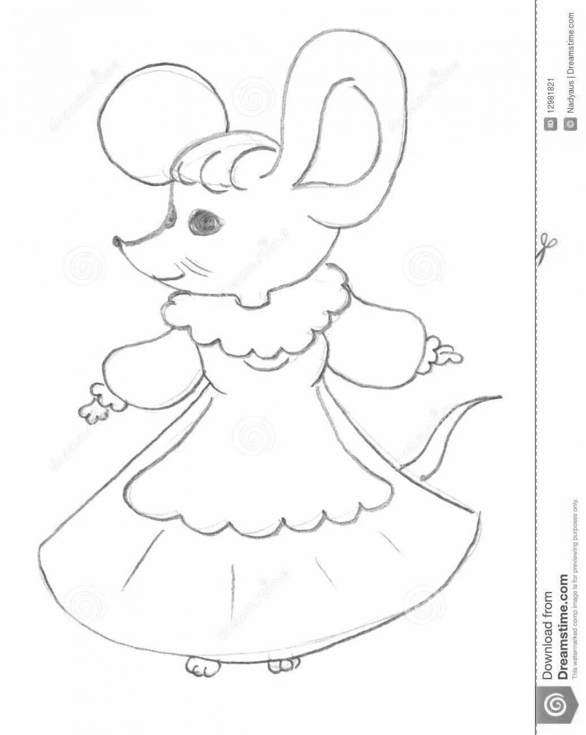 Раскраска волшебная мышь норушка