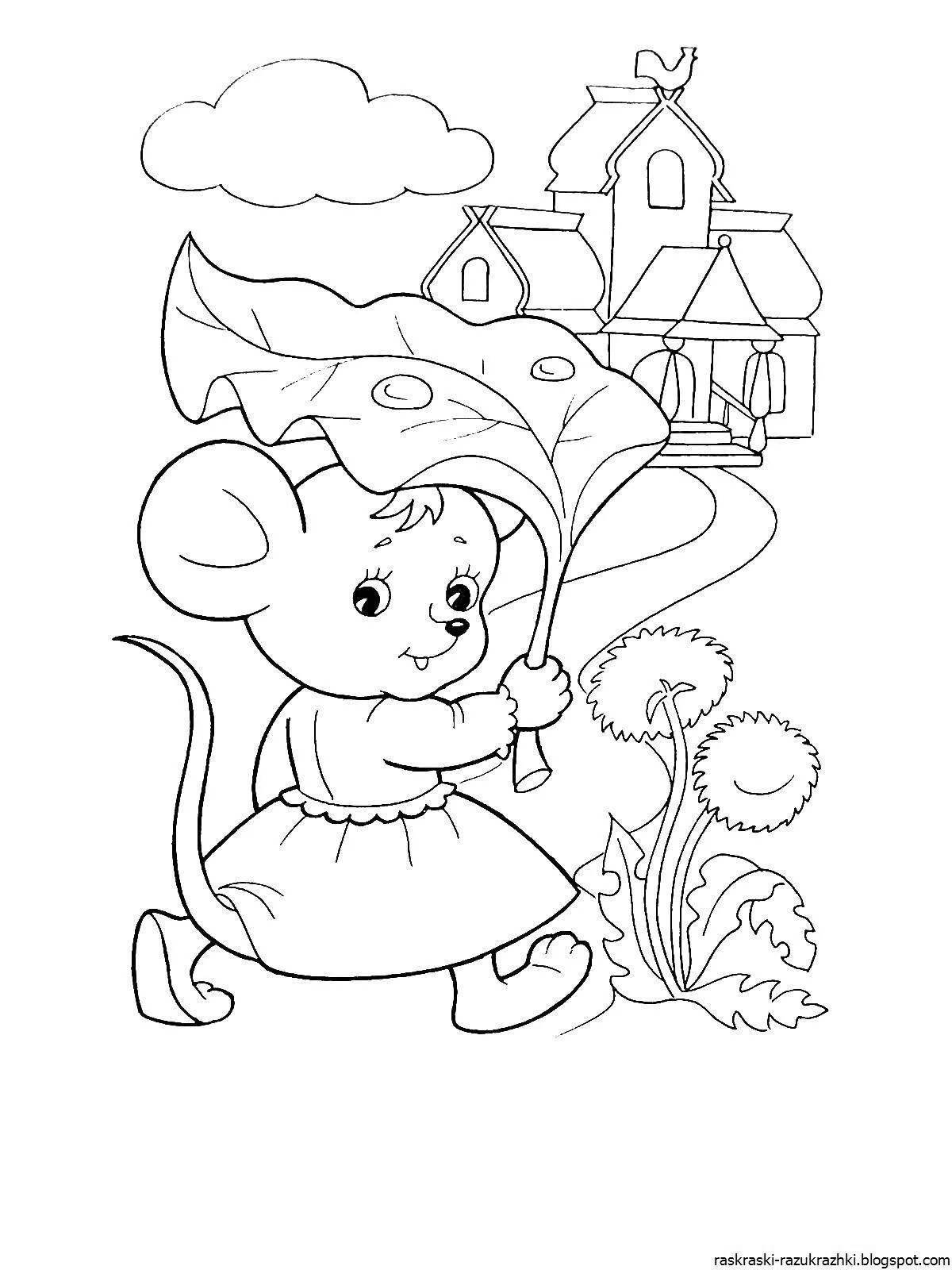 Coloring mouse norushka playtime