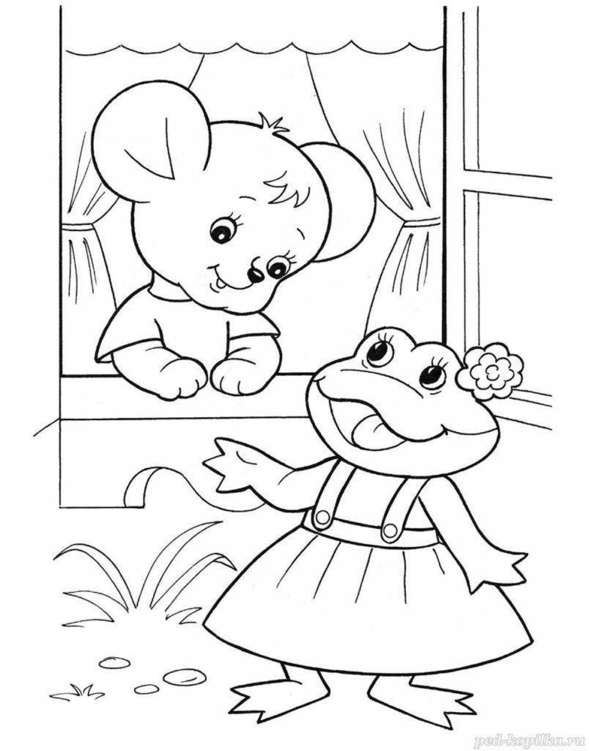 Coloring book bright-eyed mouse norushka