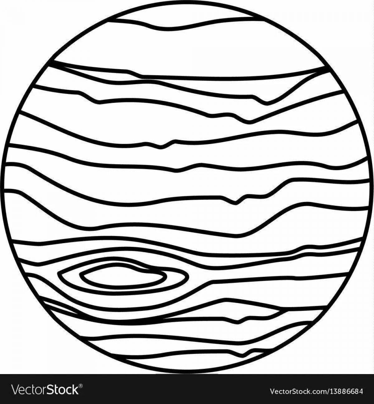 Colourful jupiter coloring book for kids