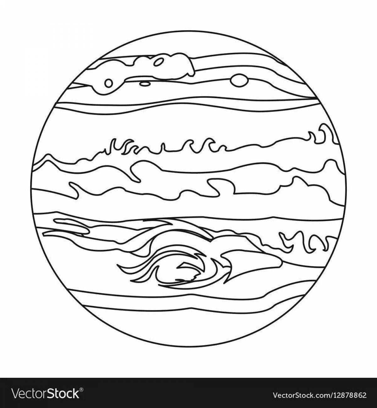 Playful jupiter coloring page for kids