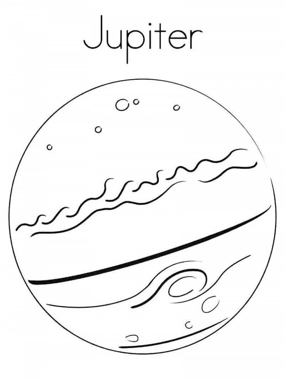 Creative jupiter coloring for kids