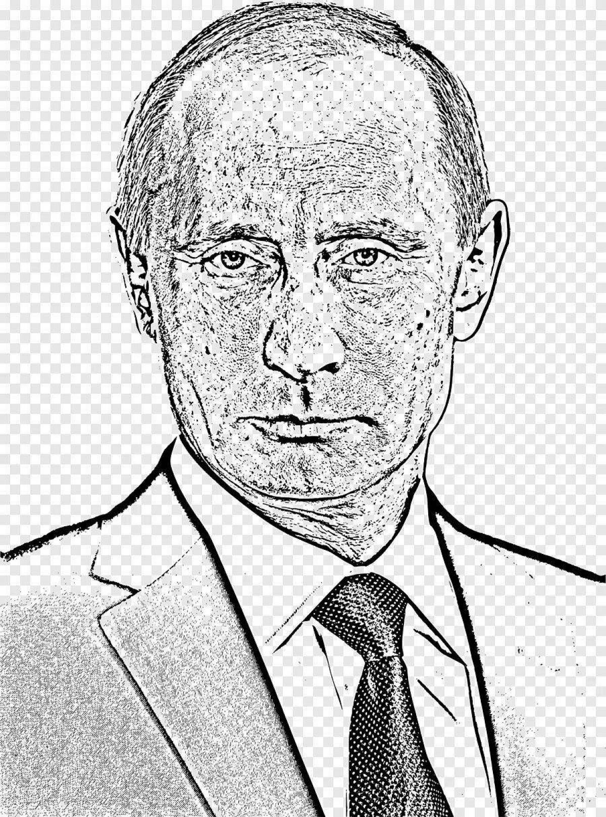Putin bright coloring for kids