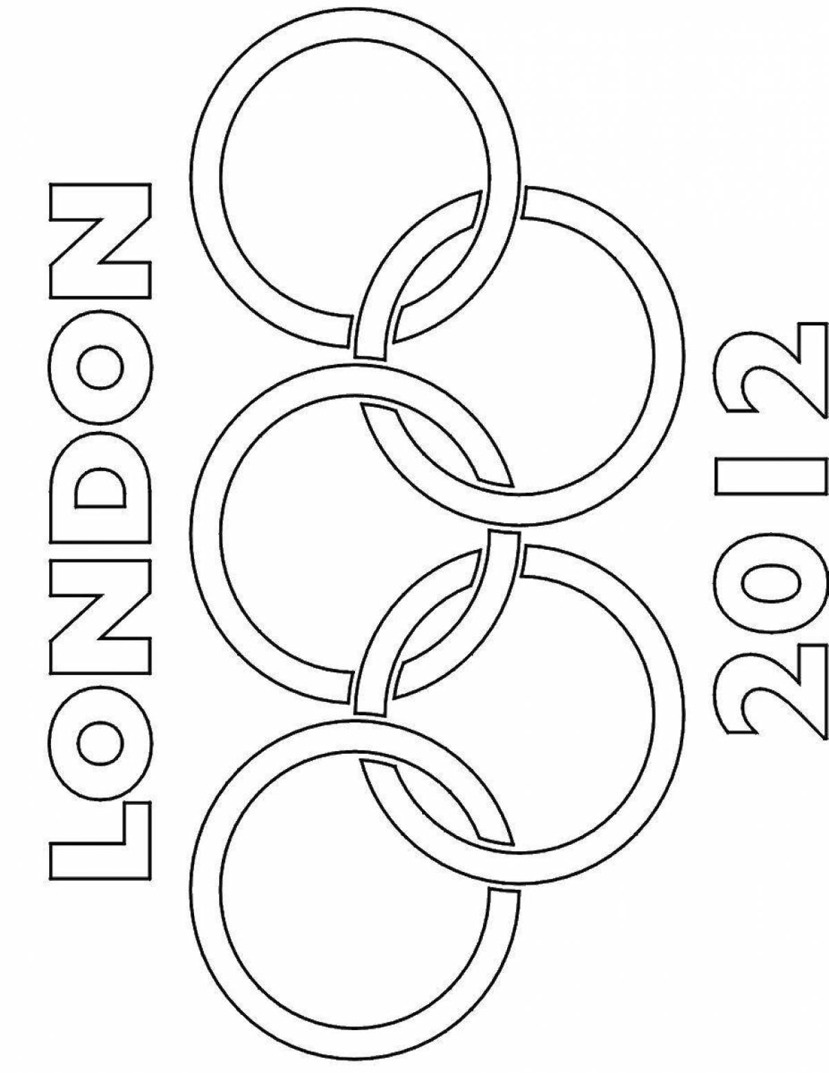 Printable funny olympic rings coloring page