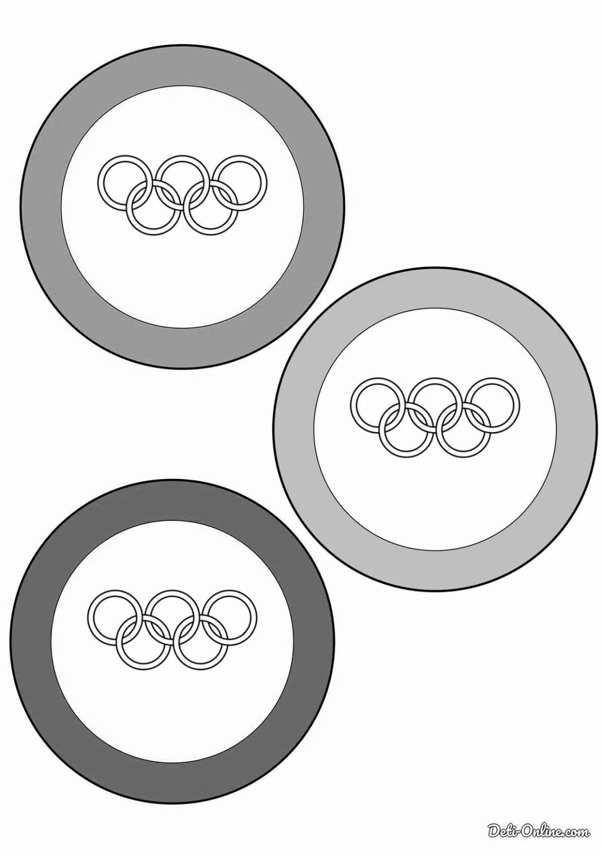Игривая страница раскраски олимпийских колец для печати