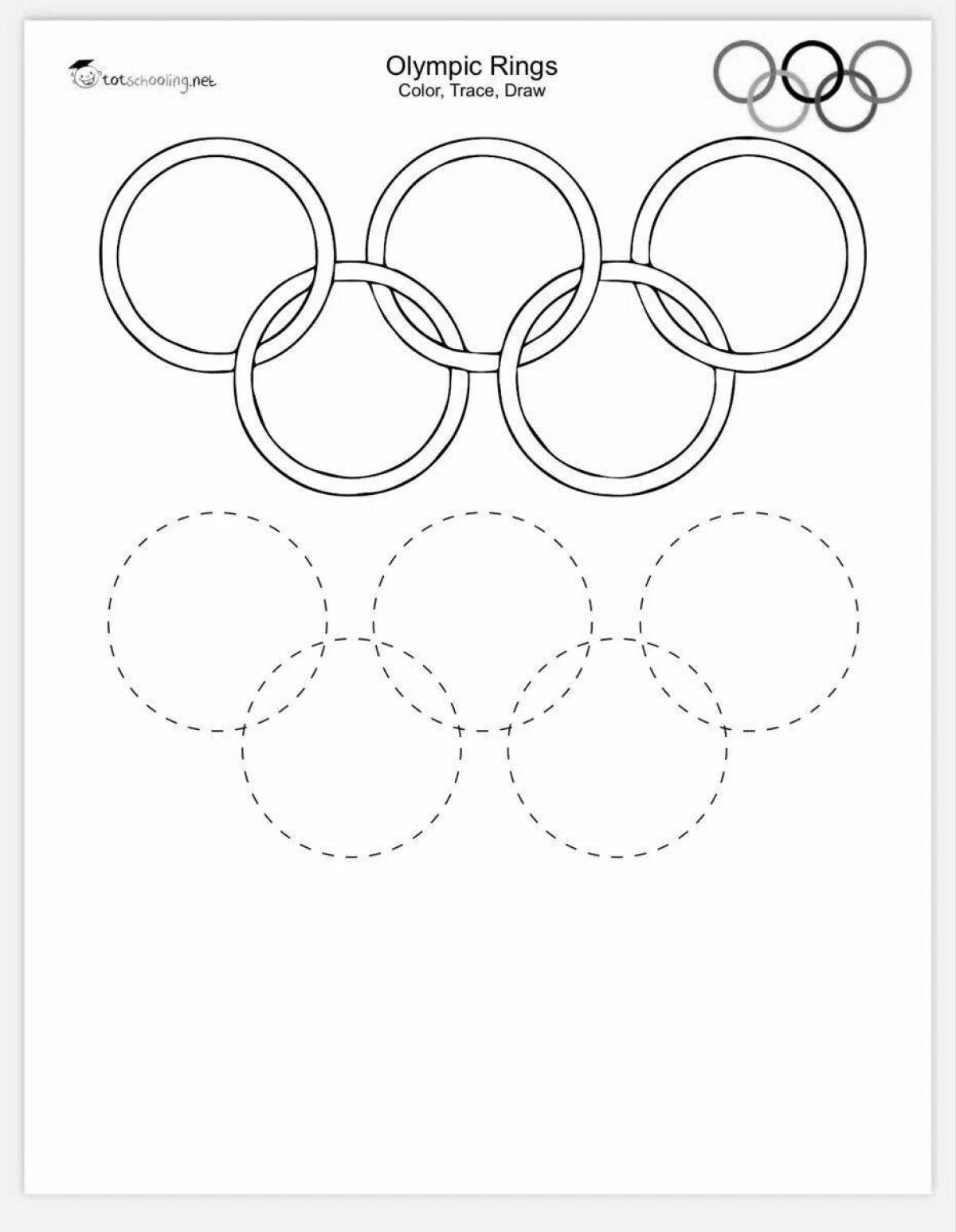 Раскраска славные олимпийские кольца для печати