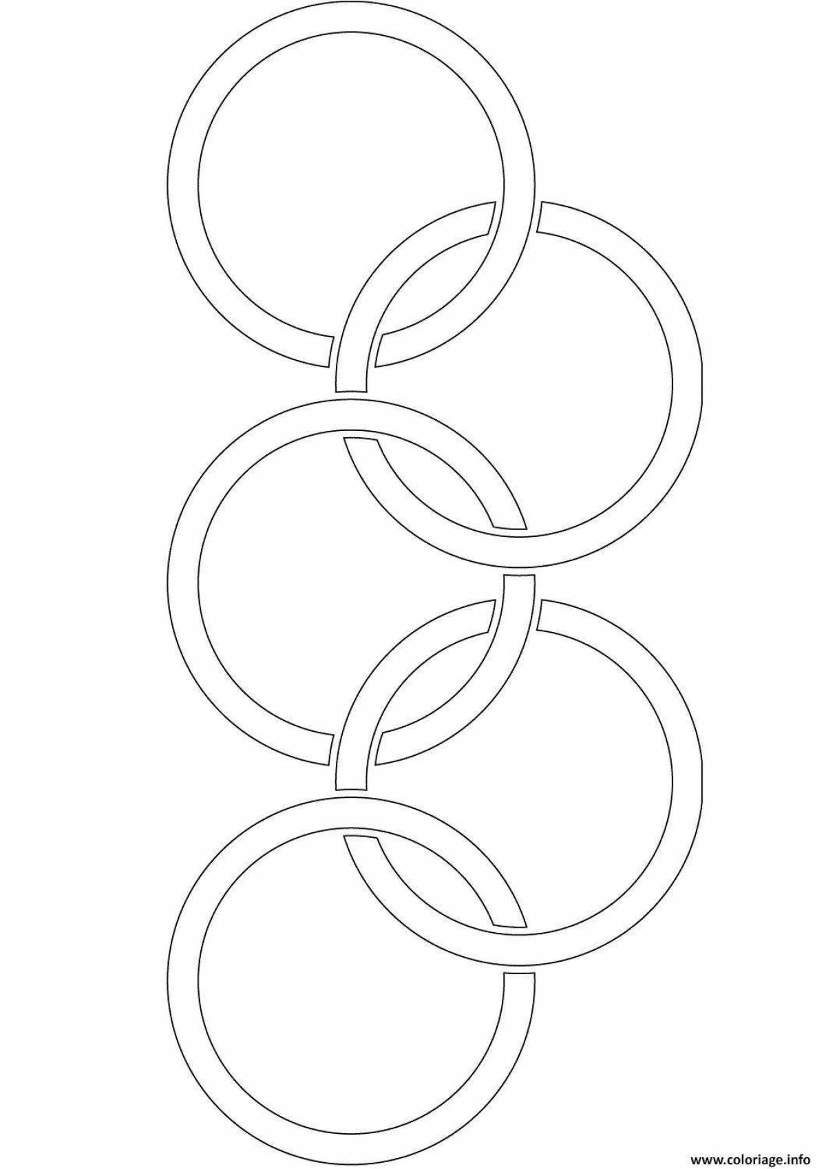Раскраска сияющие олимпийские кольца для печати
