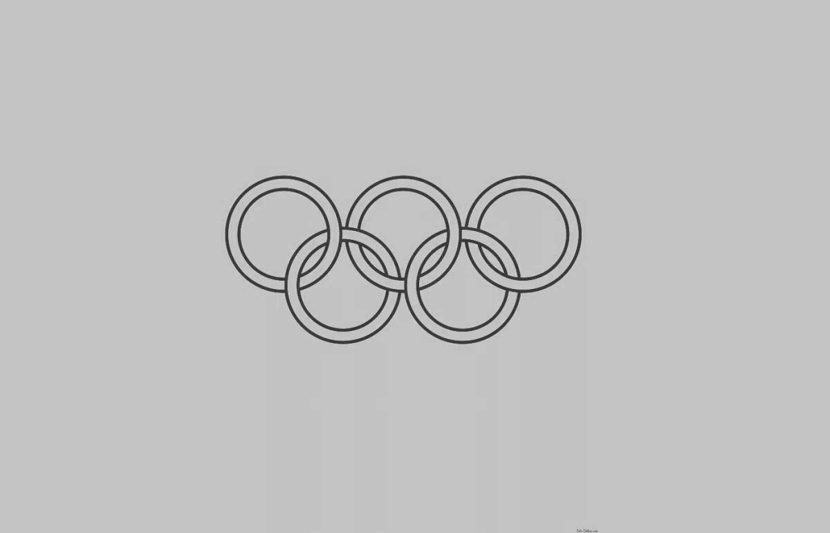 Раскраска сказочные олимпийские кольца для печати