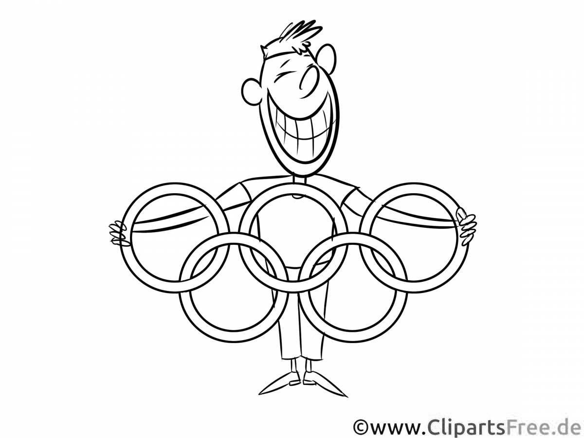 Раскраска с потрясающими олимпийскими кольцами для печати