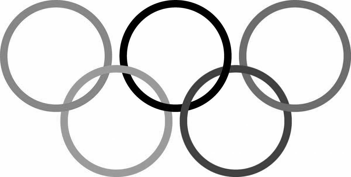 Printable shiny olympic rings coloring page