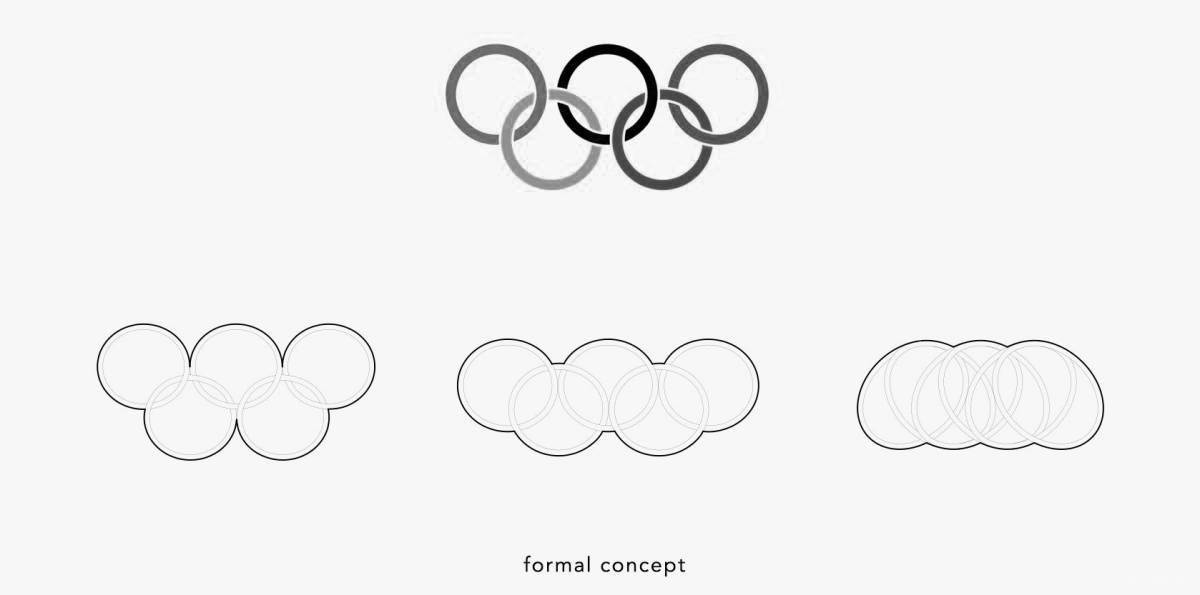 Раскраска удивительные олимпийские кольца для печати