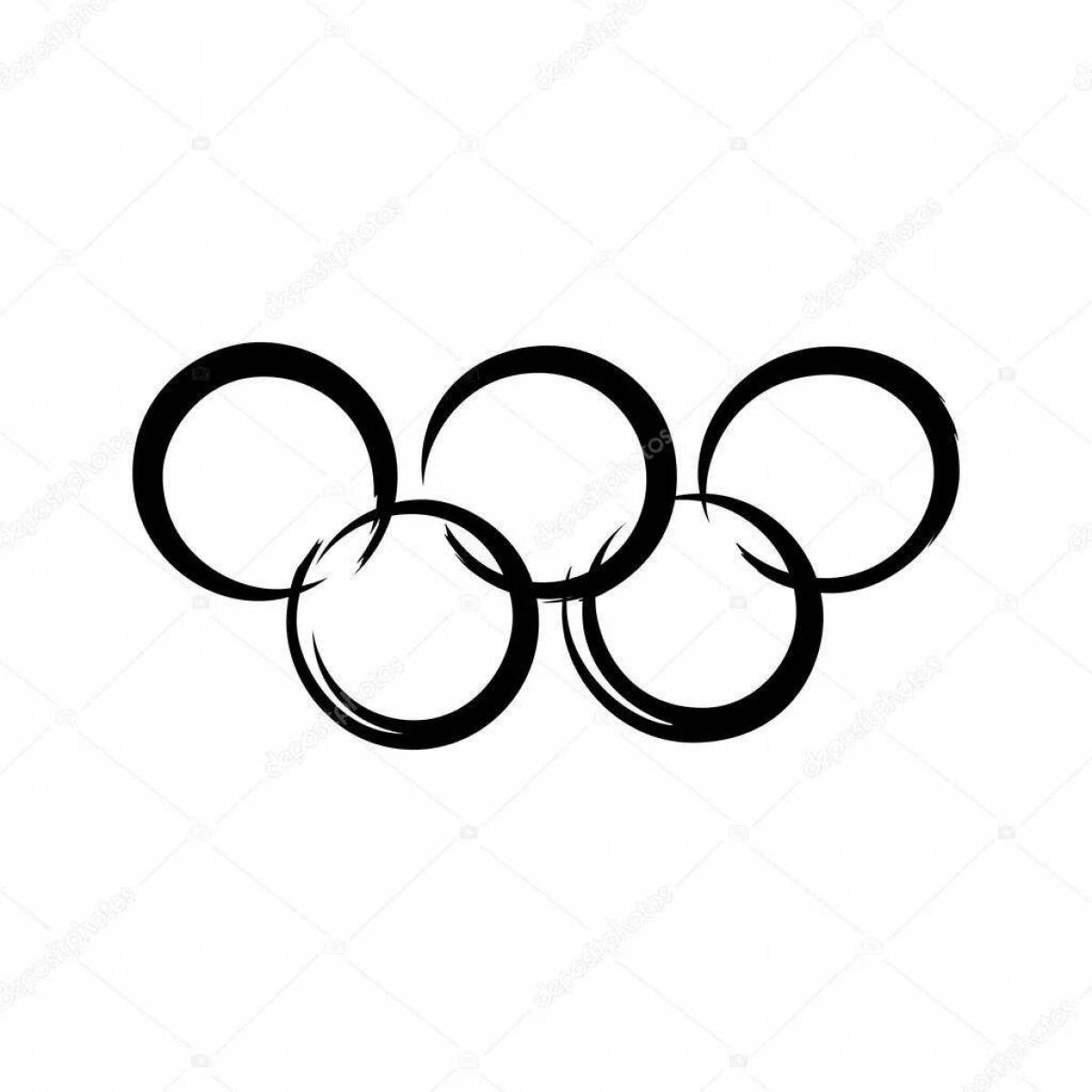 Printable elegant olympic rings coloring page