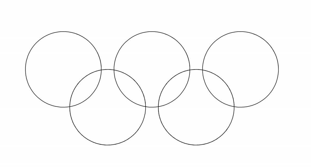 Printable beautiful olympic rings coloring page