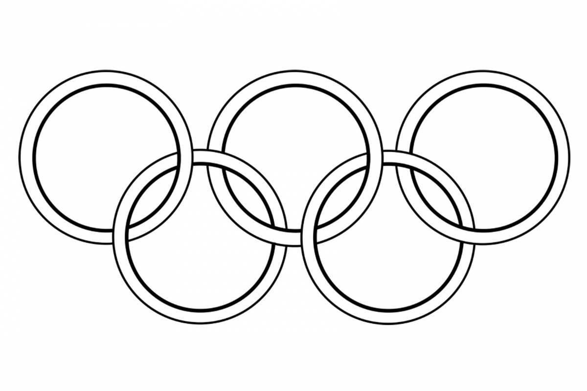 Раскраска обаятельные олимпийские кольца для печати