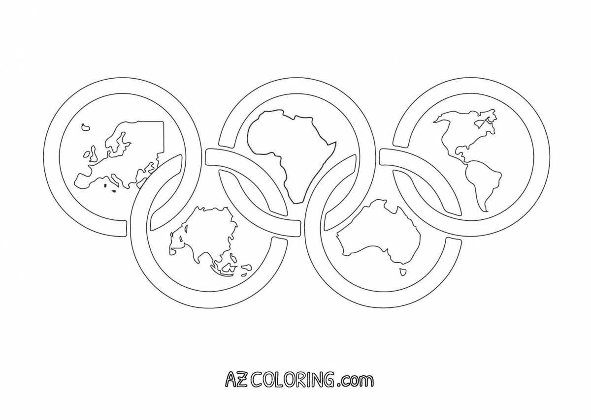 Printable dazzling olympic rings coloring page