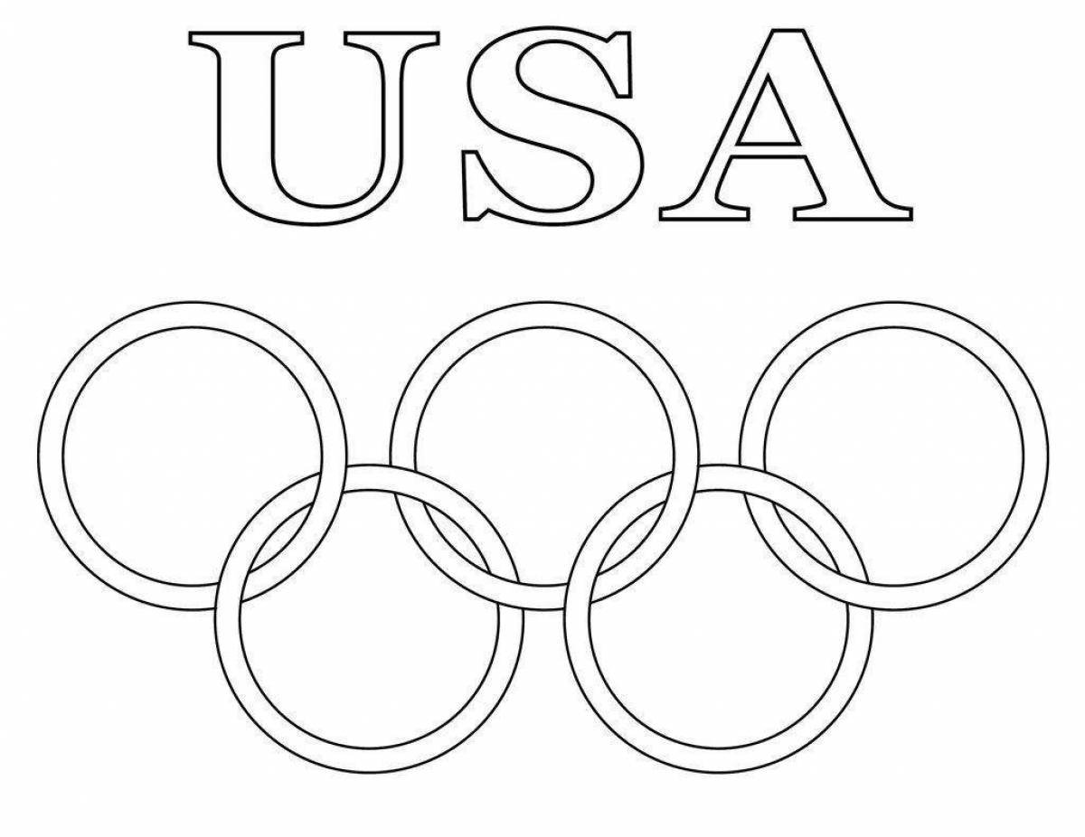 Раскраска впечатляющие олимпийские кольца для печати