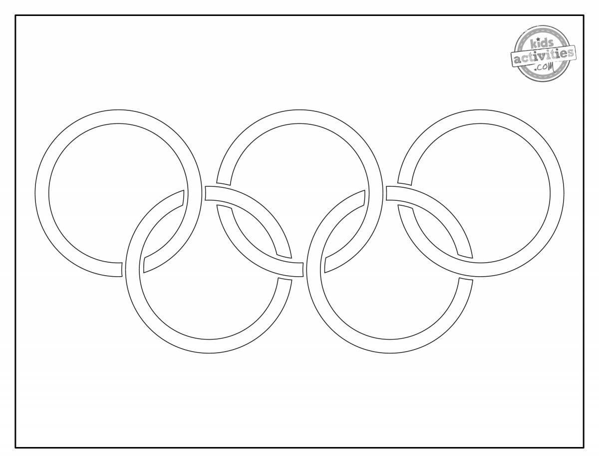 Grand olympic print ring coloring page