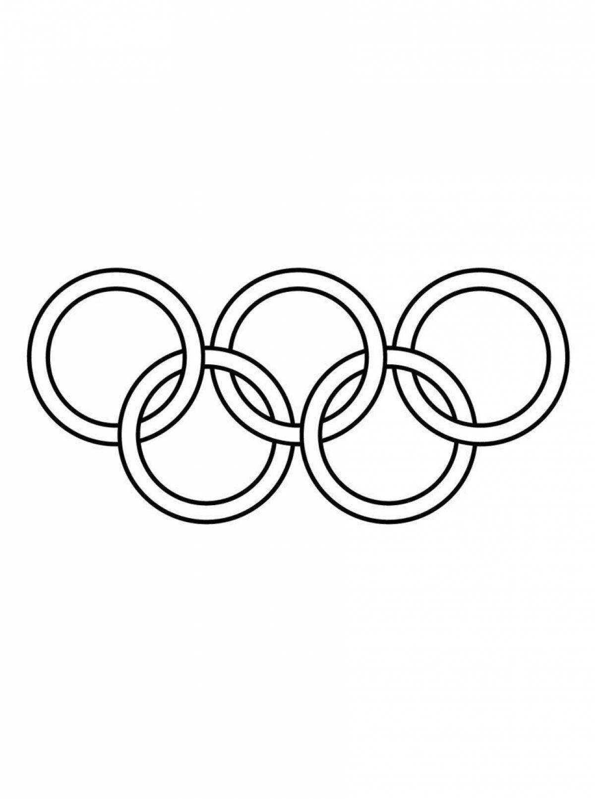 Раскраска замысловатые олимпийские кольца для печати