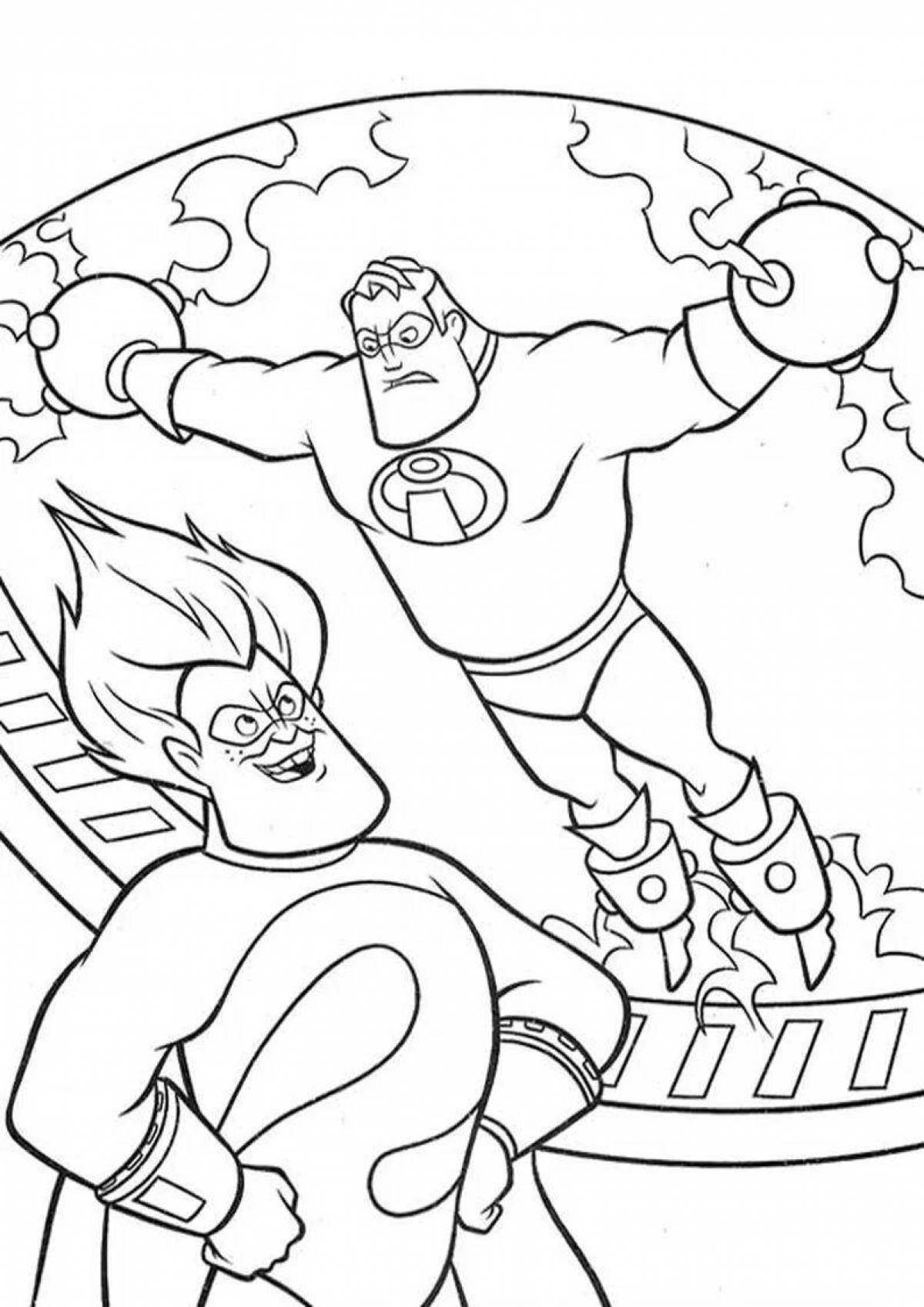 Adorable Incredibles coloring book for kids