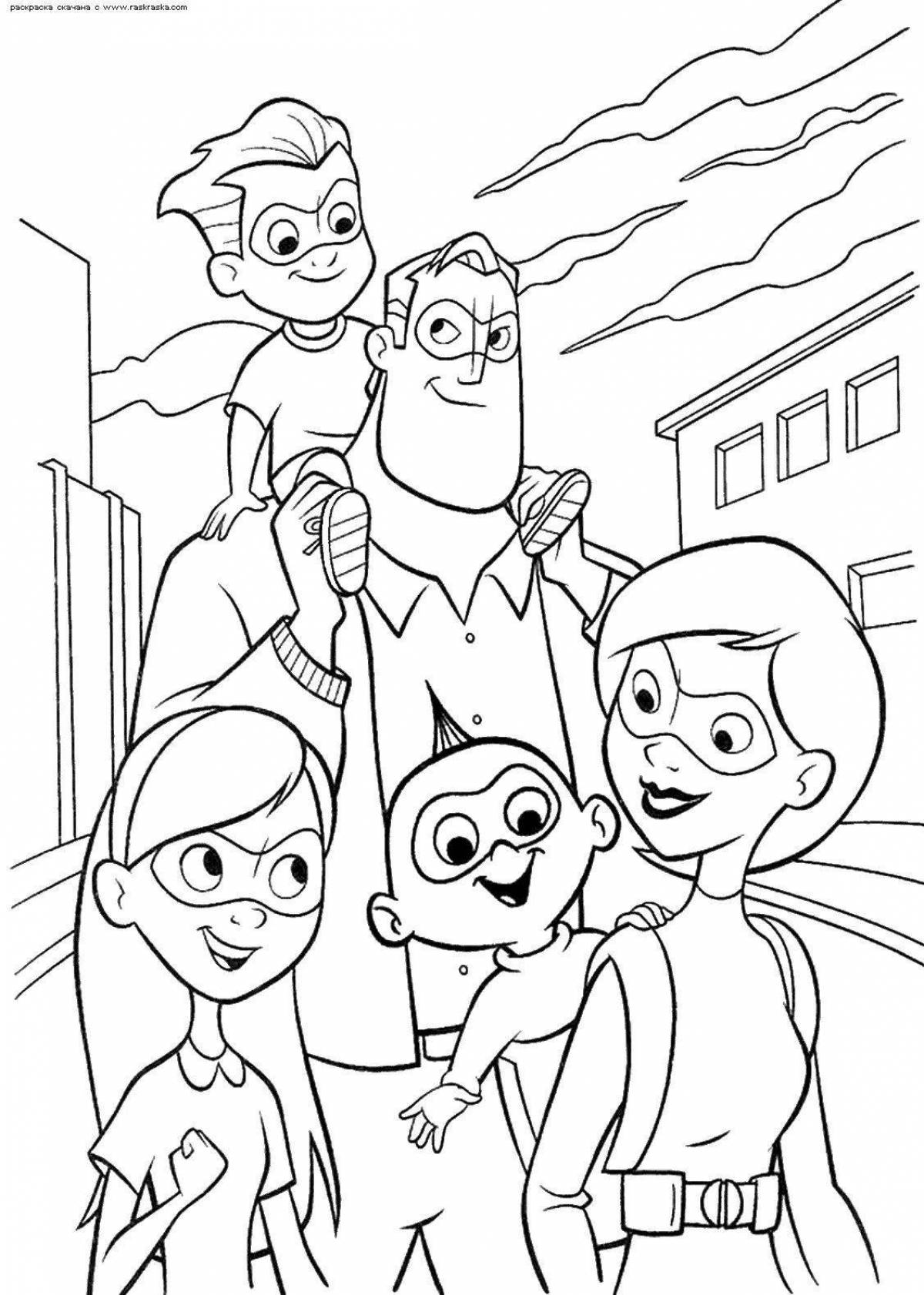 Beautiful Incredibles coloring pages for kids