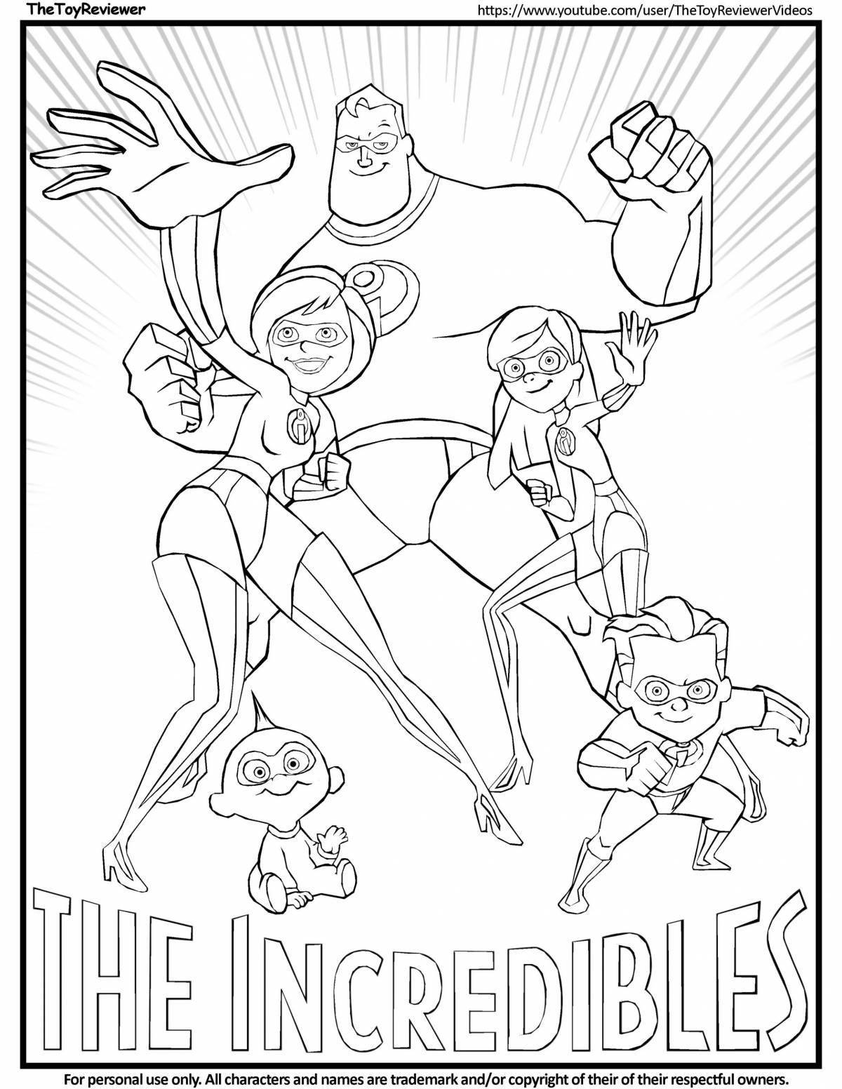 Sweet Incredibles coloring book for kids