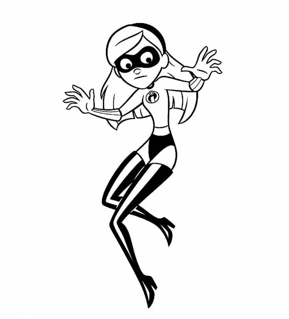 Funky the incredibles coloring pages for kids