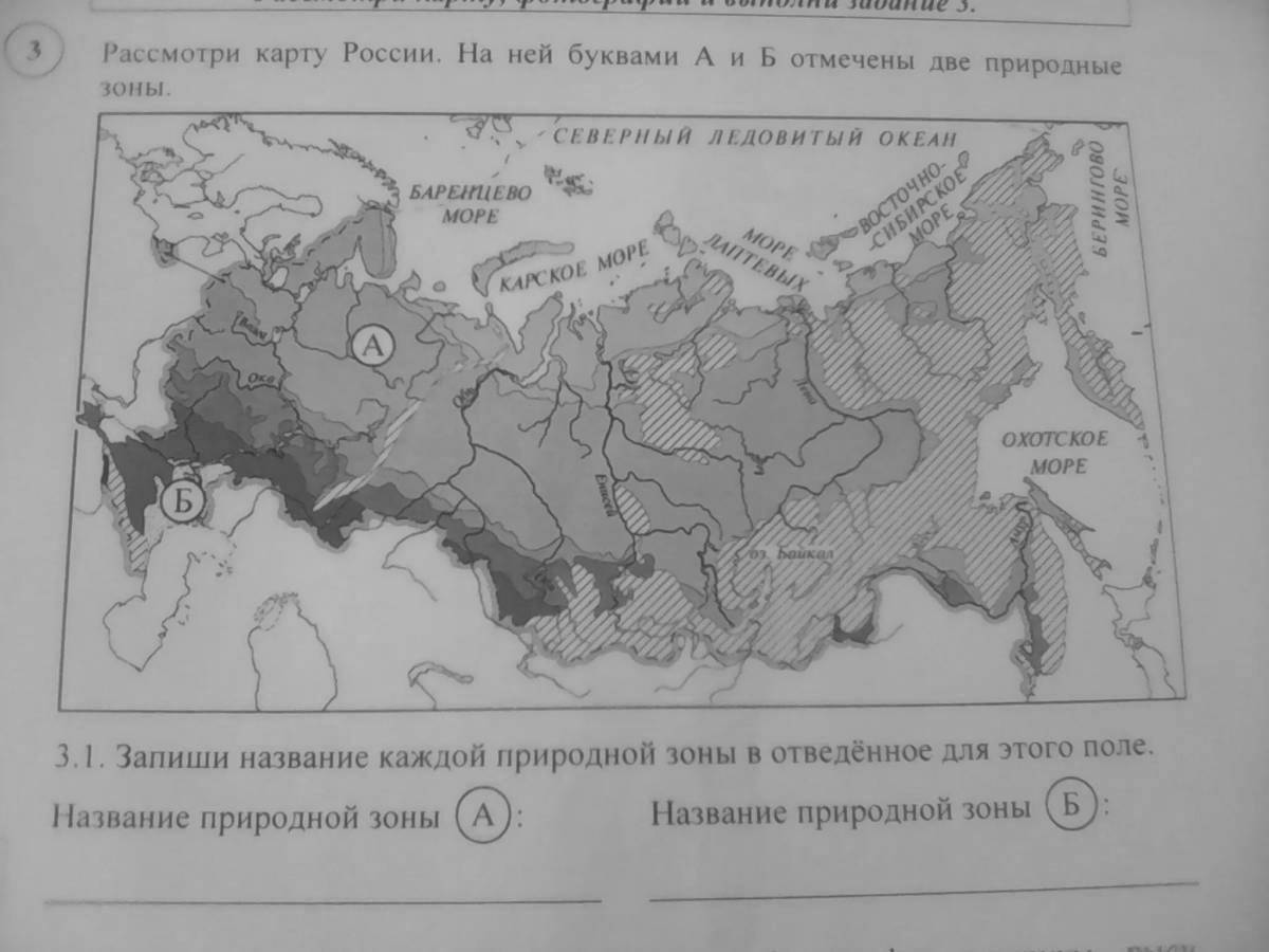 Черно белая карта природных зон россии 4 класс