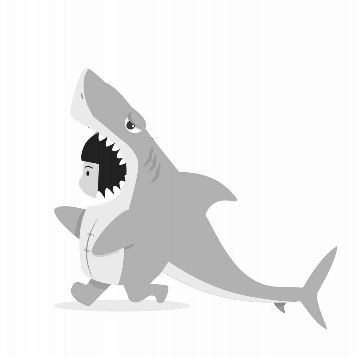 Котик акула рисунок