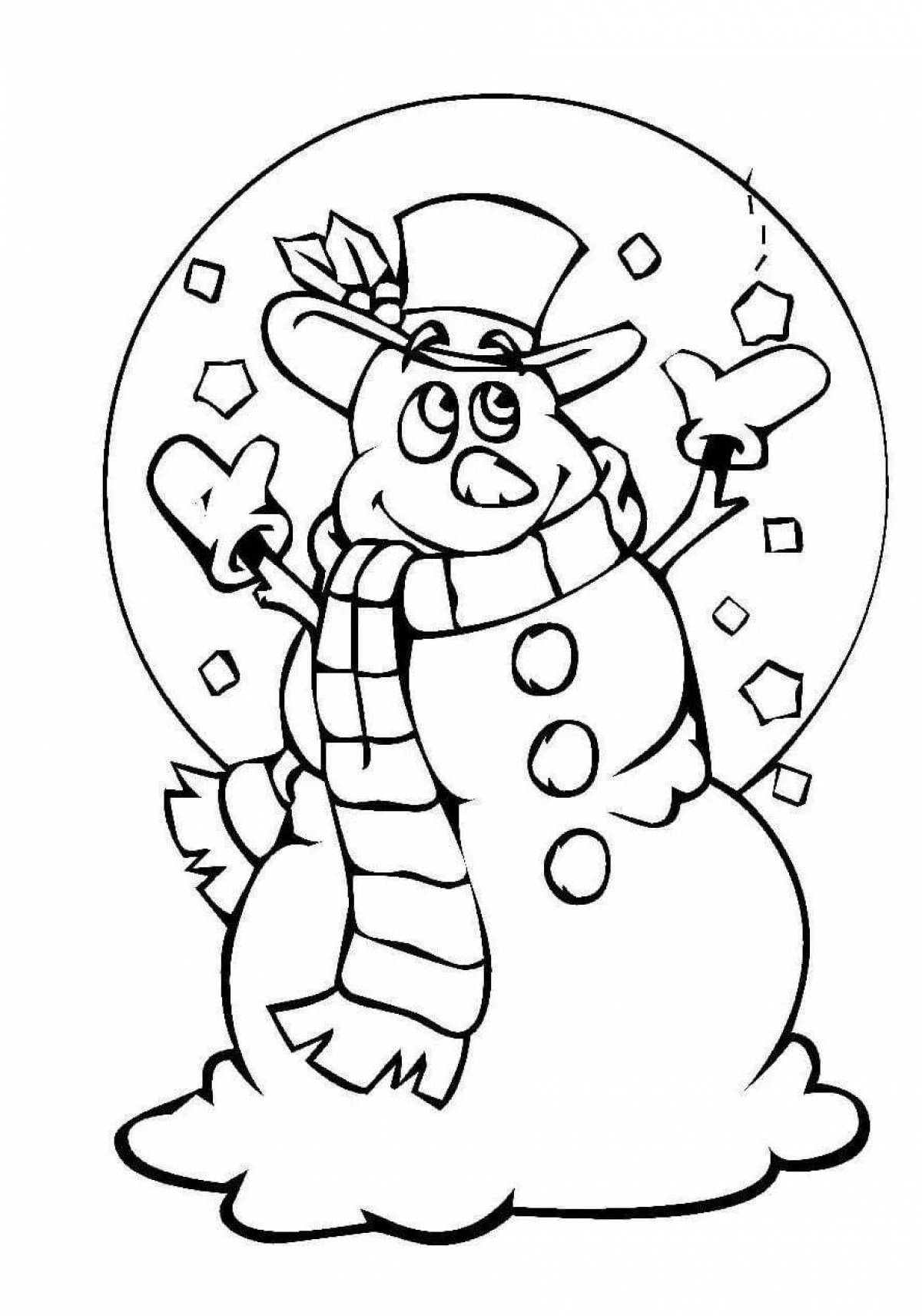 Fun coloring funny snowmen for kids