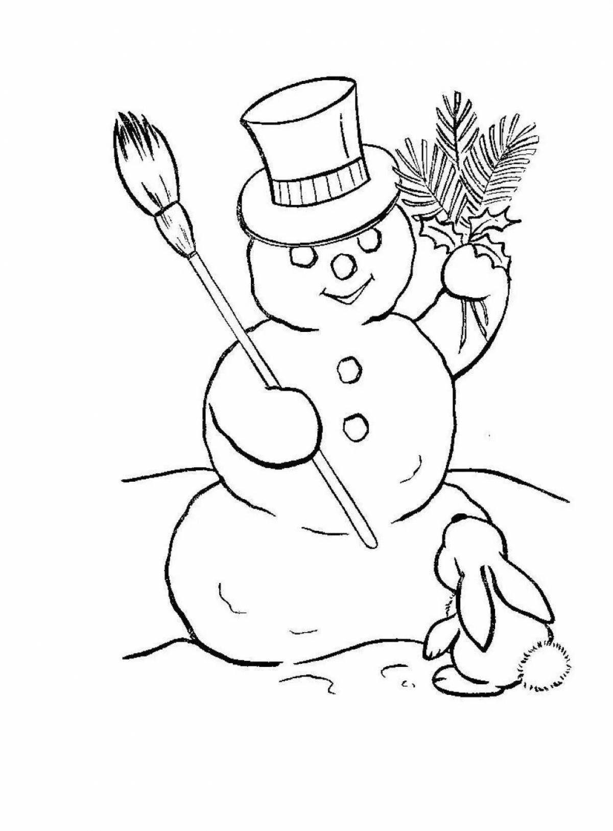 Great funny snowman coloring book for kids