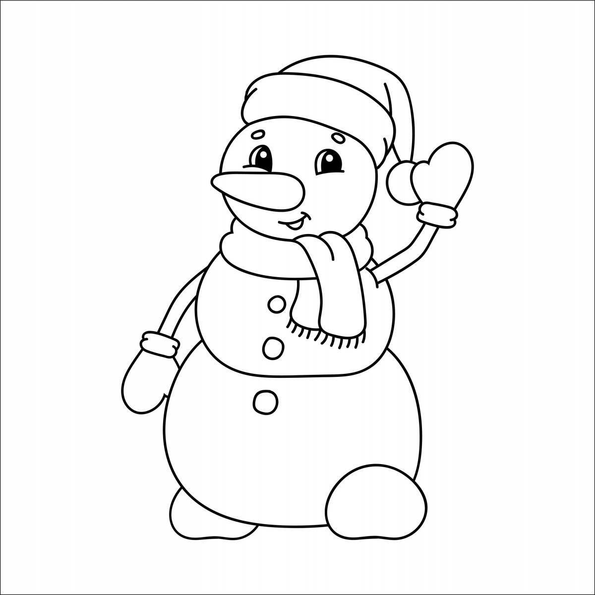 Волшебная раскраска смешные снеговики для детей