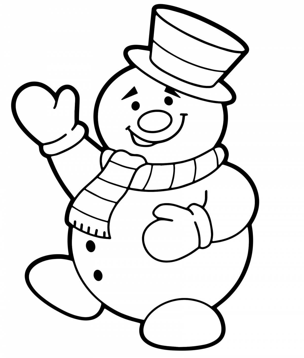 Комическая раскраска смешные снеговики для детей