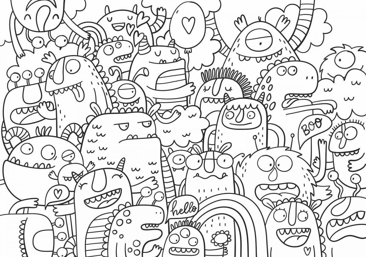 Joyful doodle antistress funny animals