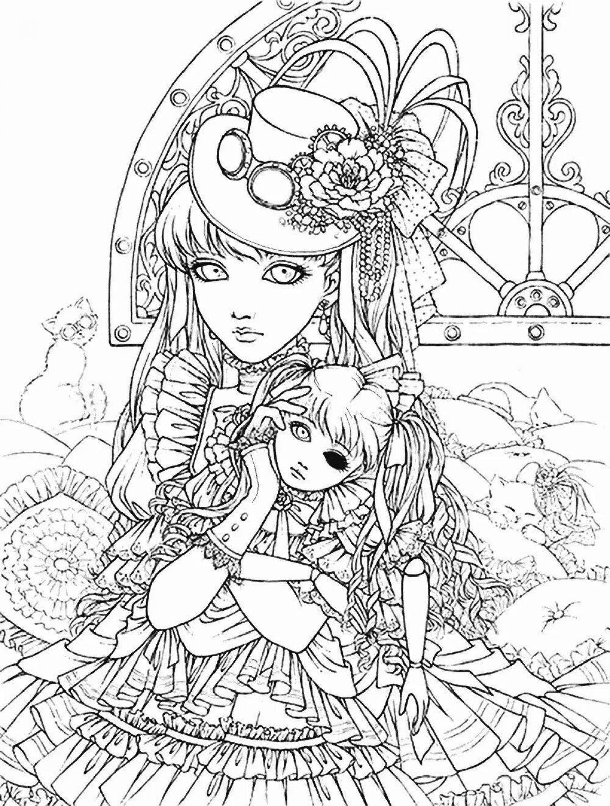 Amazing anime style antistress coloring book