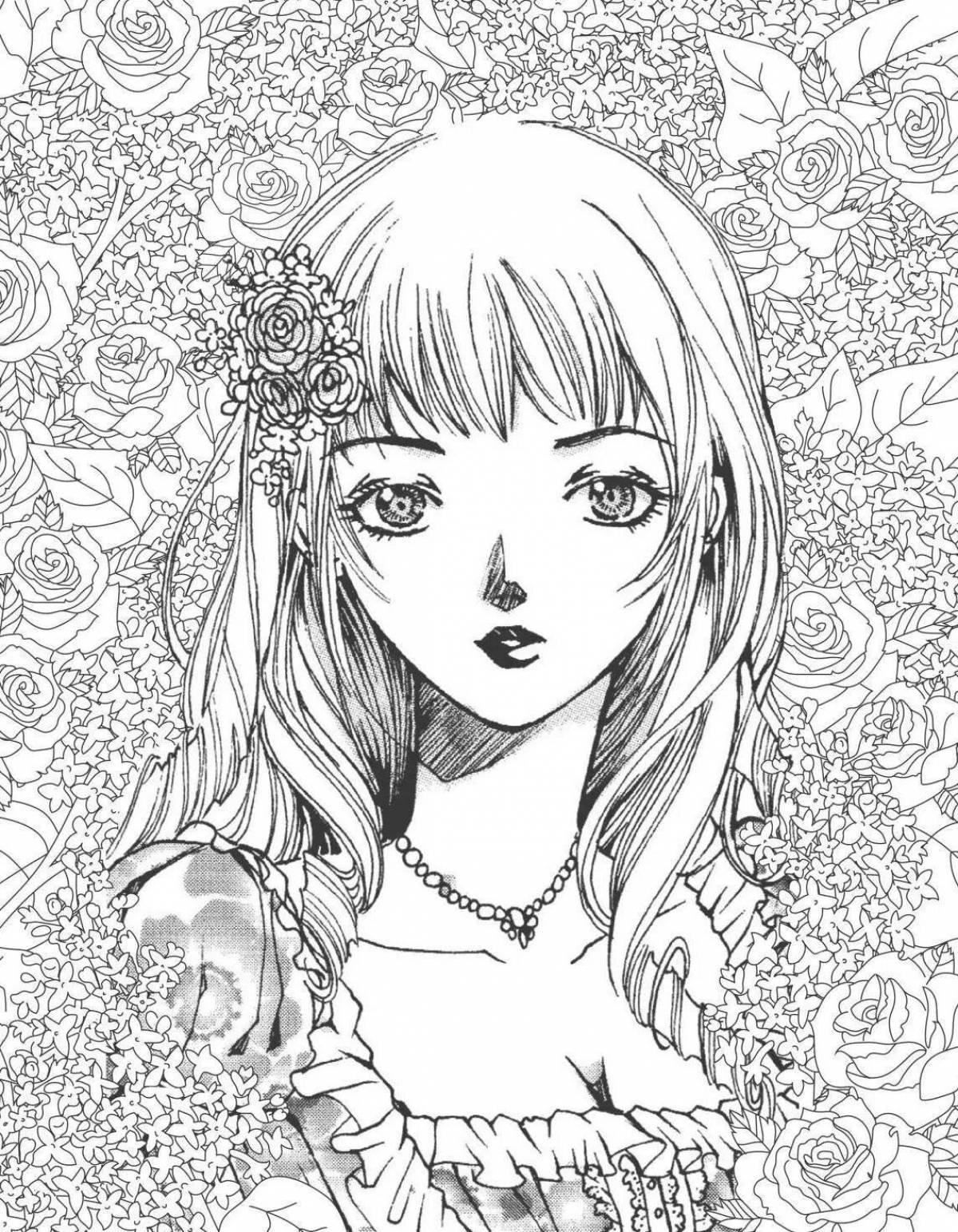 Touching anime style antistress coloring book