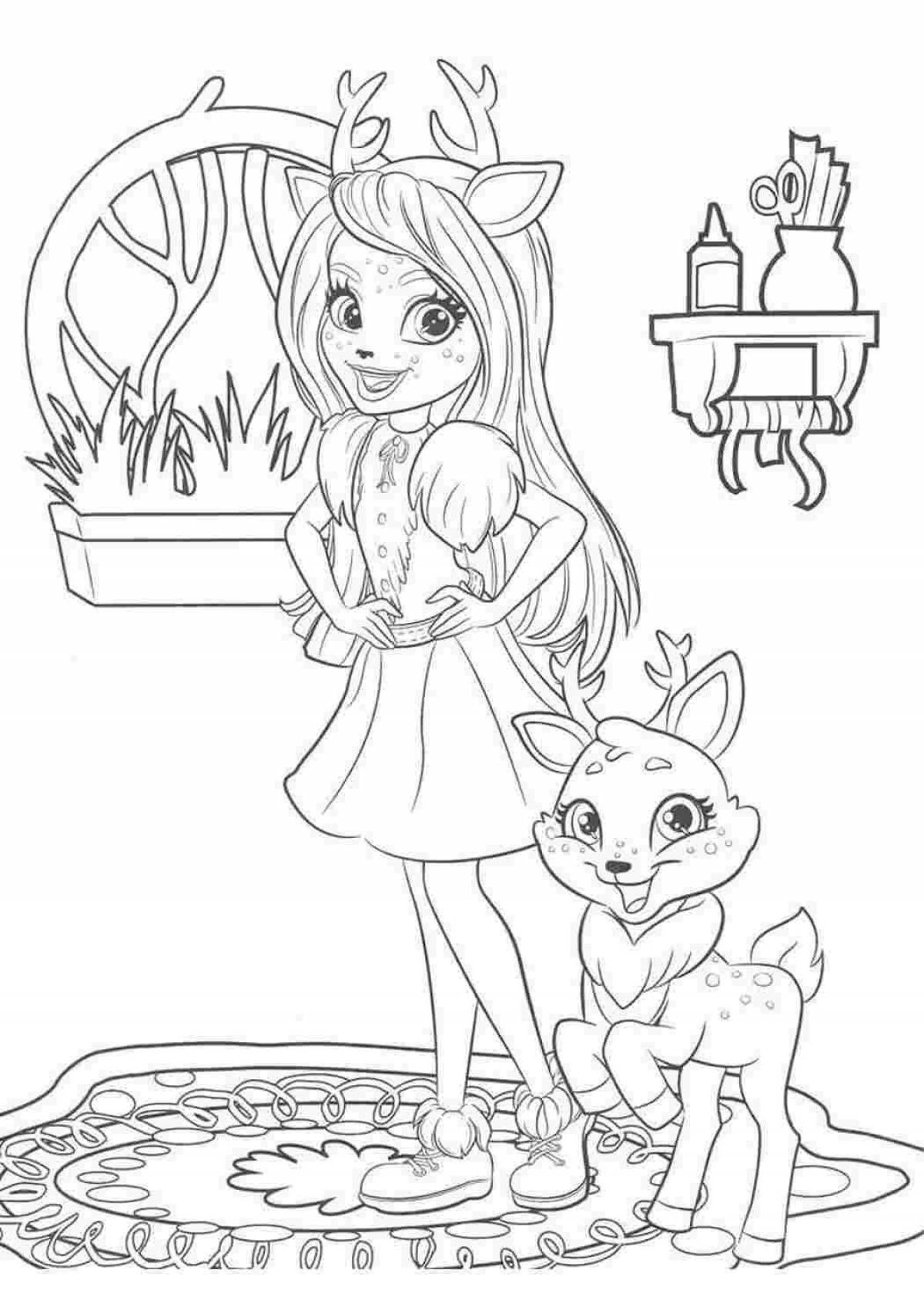 Pretty enchansimals coloring book for kids