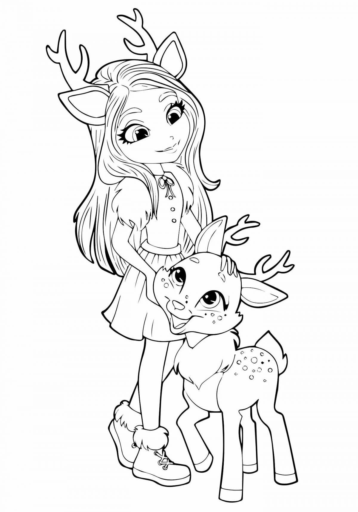 Cute enchansimals coloring pages for kids