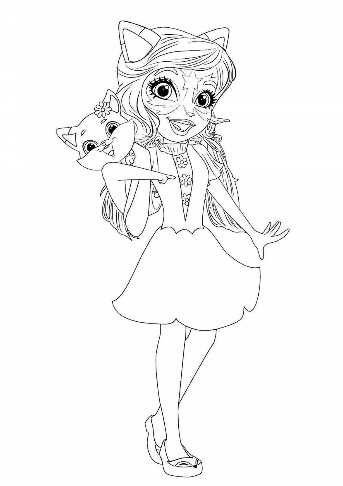 Funny enchancimals coloring pages for kids