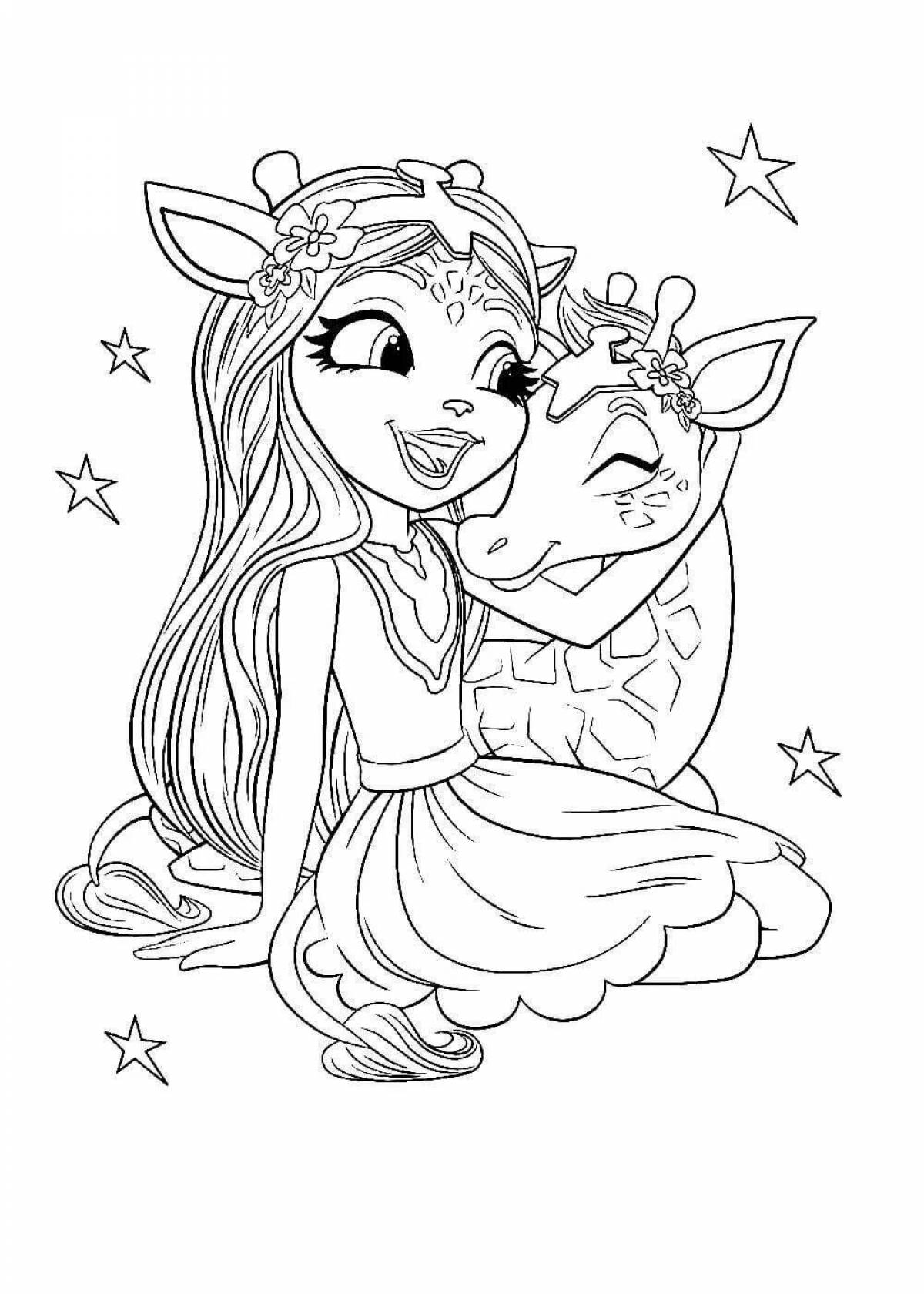 Adorable enchancimals coloring pages for kids