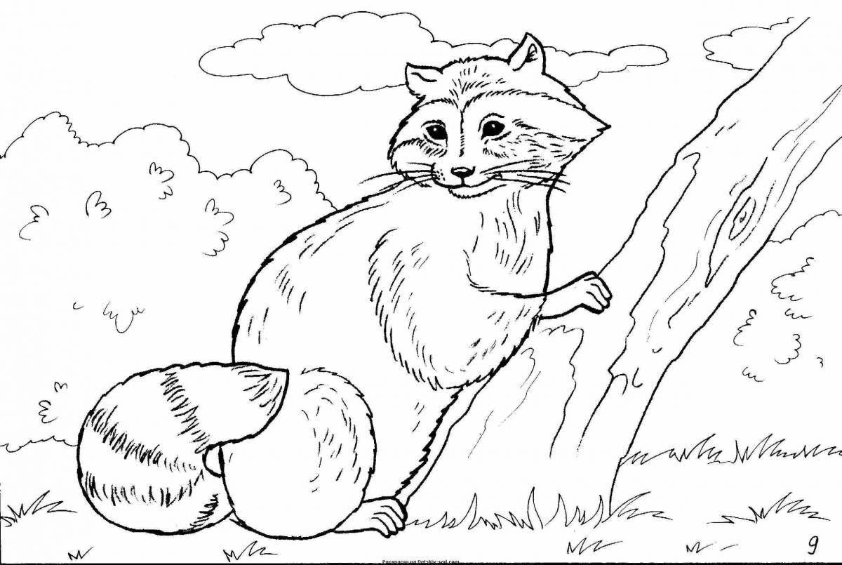 Adorable wild animal coloring book for girls