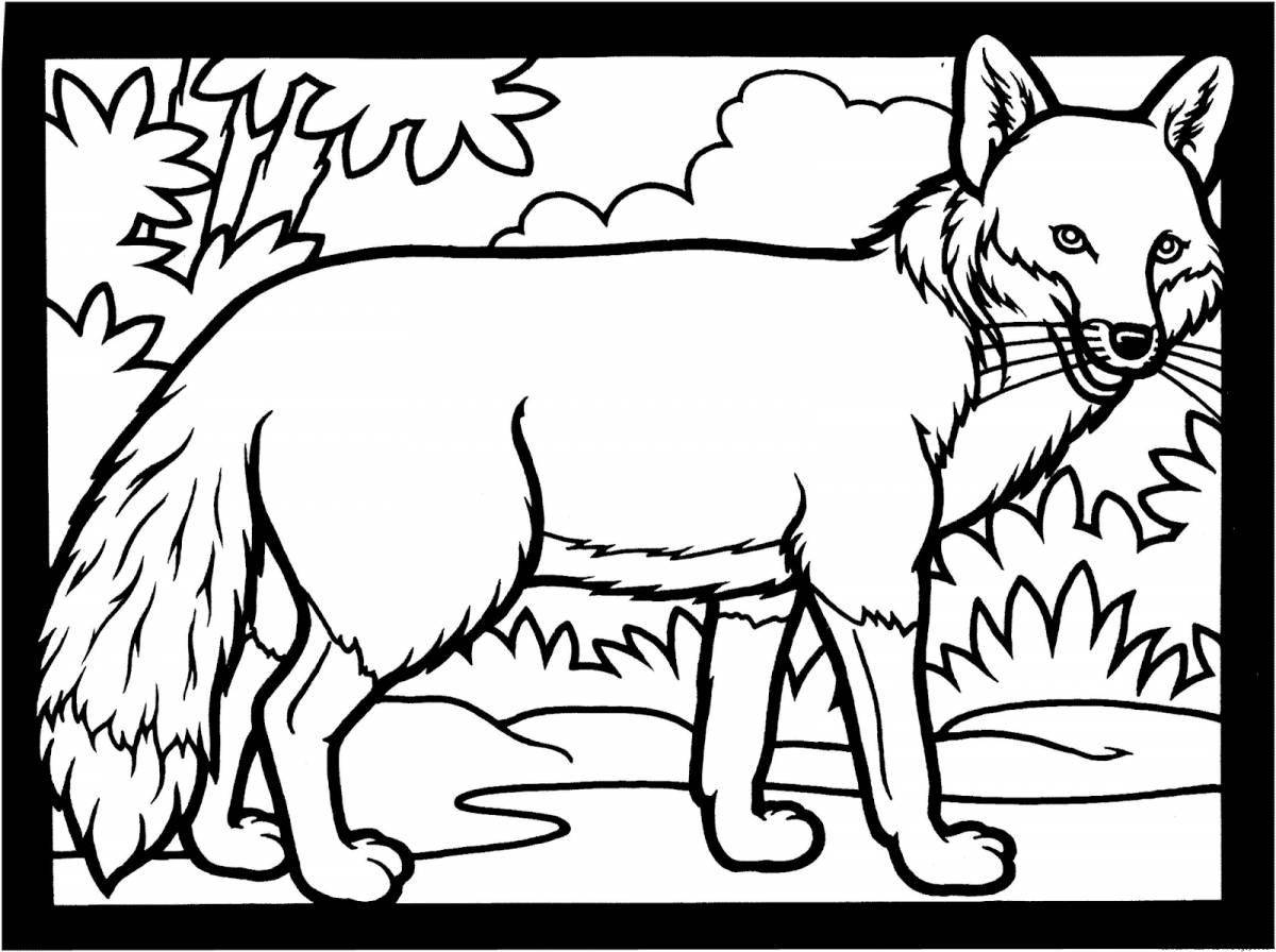 Playful wild animal coloring page for girls