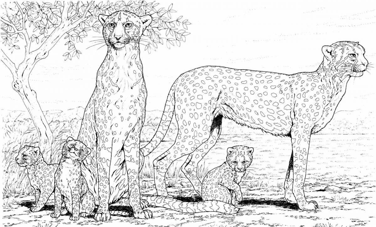 Великолепная страница раскраски диких животных для девочек