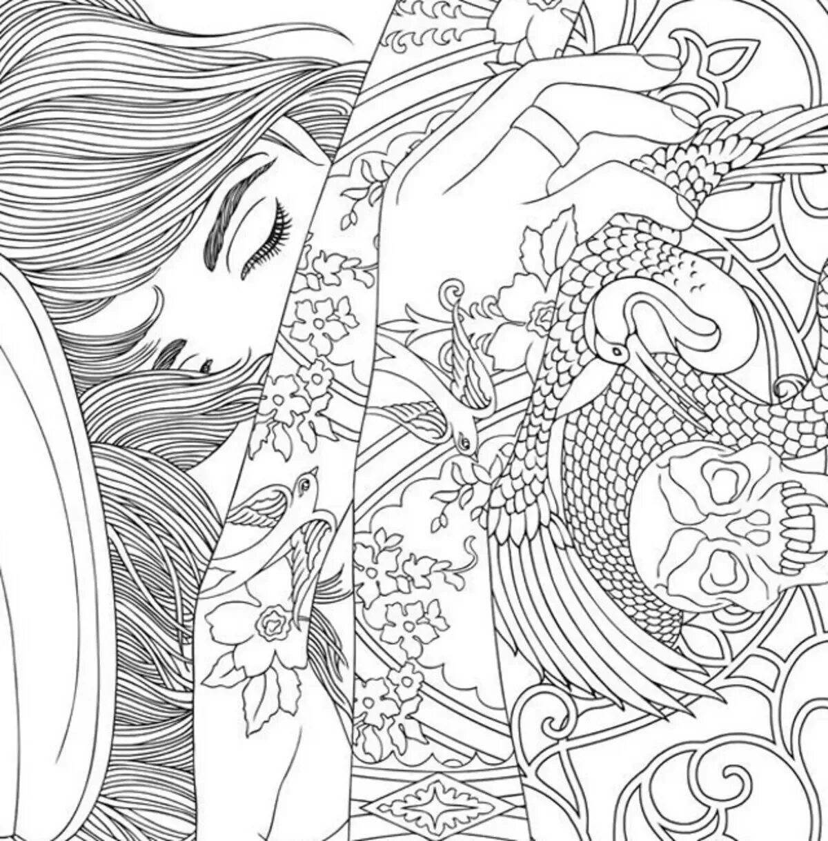 Intriguing adult coloring book