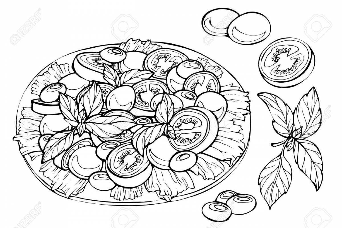 Освежающий салат оливье в тарелке