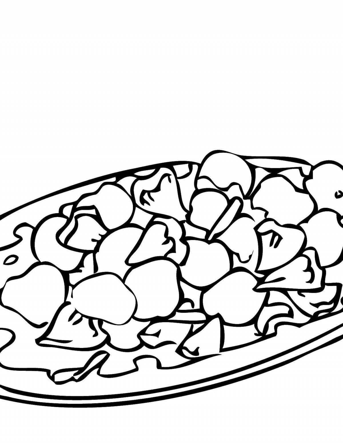 Соблазнительный салат оливье в тарелке