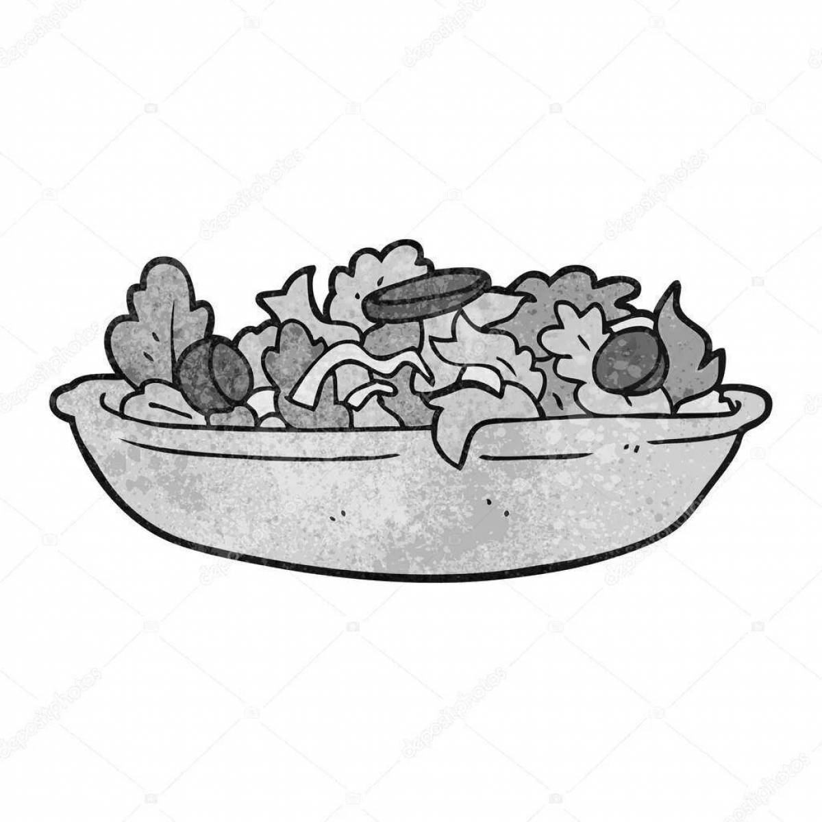 Сливочный салат оливье в тарелке