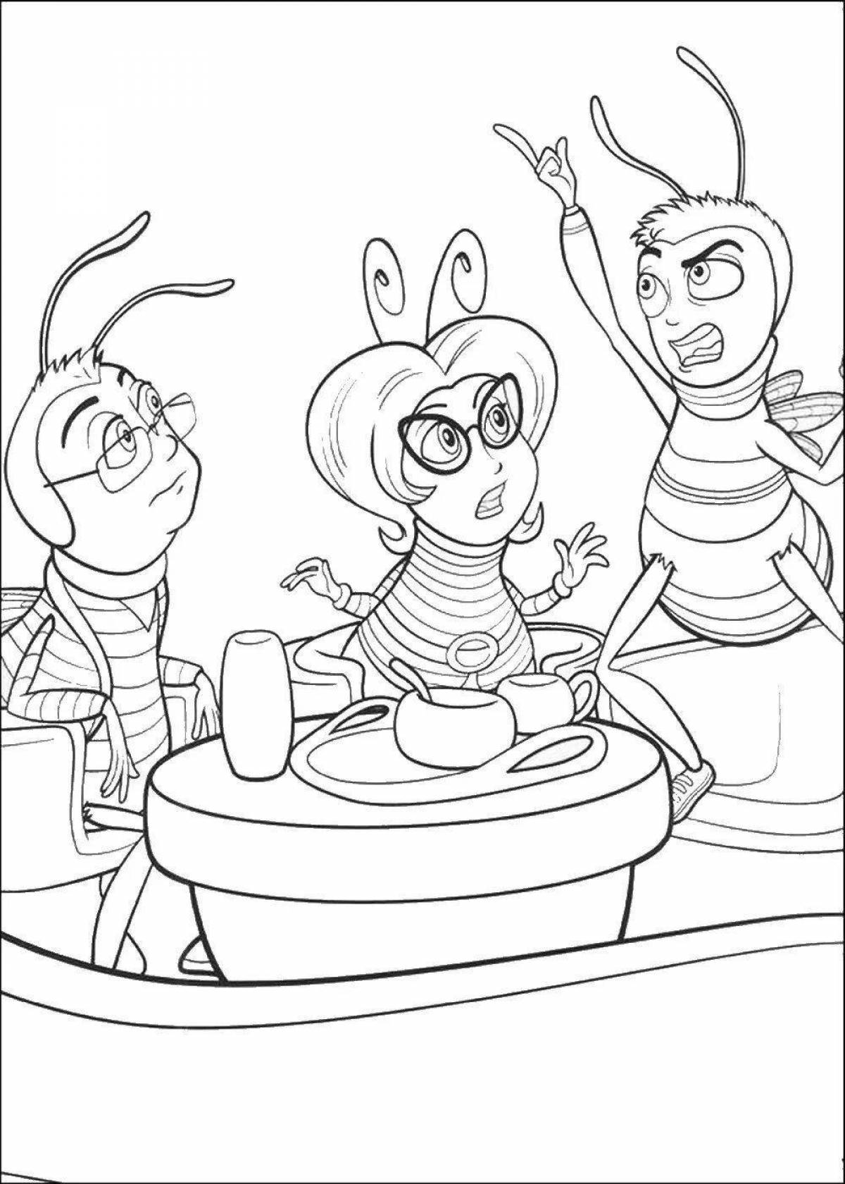 Charming honey plot coloring page