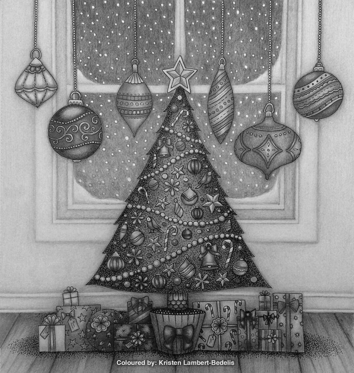 Coloring page holiday Christmas wonders