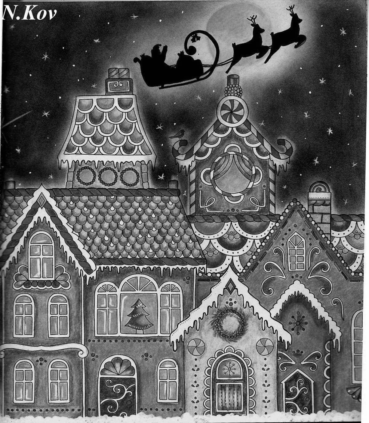 Coloring page dazzling Christmas wonders